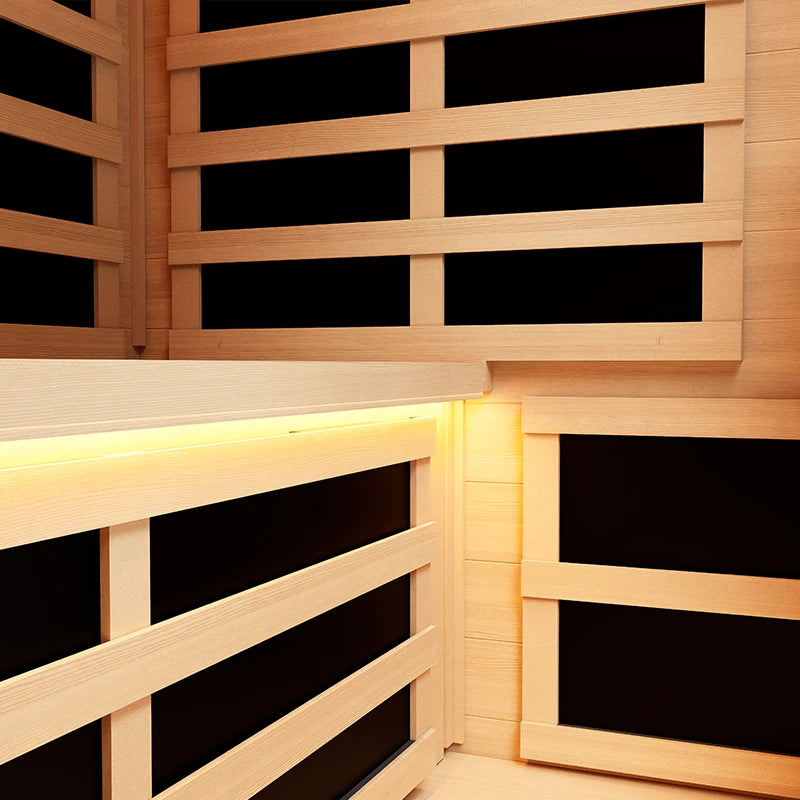 Deeptime 2-Person Far Infrared Sauna – 2250W Cedar, App Control, Bluetooth Speaker, Low EMF