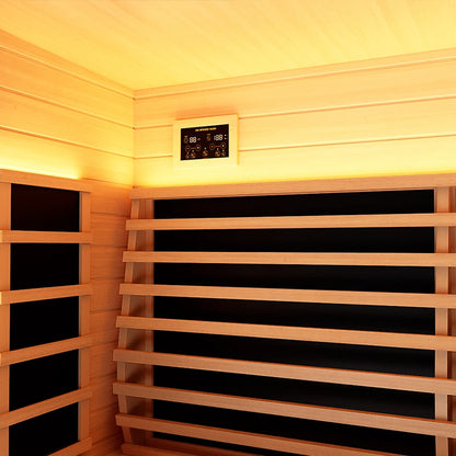 Deeptime 2-Person Far Infrared Sauna – 2250W Cedar, App Control, Bluetooth Speaker, Low EMF