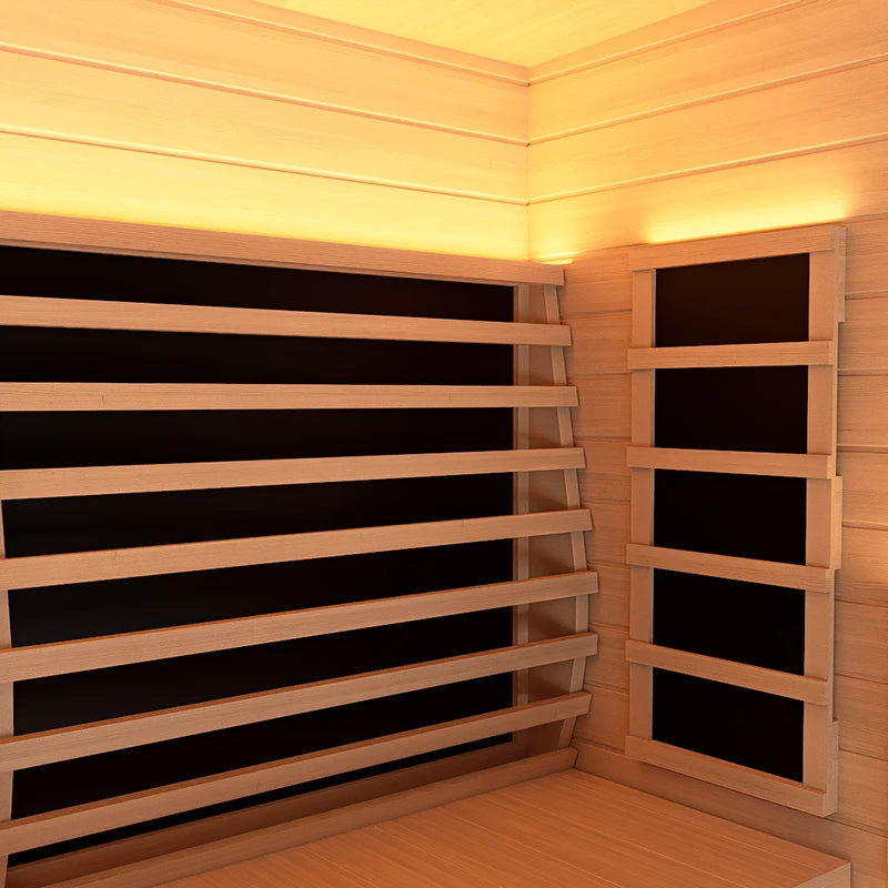 Deeptime 2-Person Far Infrared Sauna – 2250W Cedar, App Control, Bluetooth Speaker, Low EMF