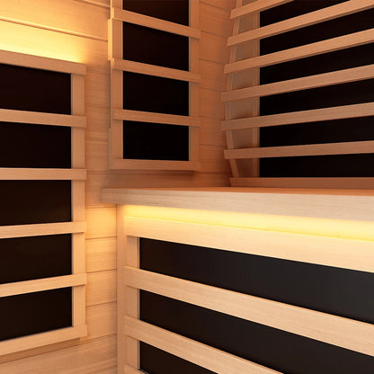 Deeptime 2-Person Far Infrared Sauna – 2250W Cedar, App Control, Bluetooth Speaker, Low EMF