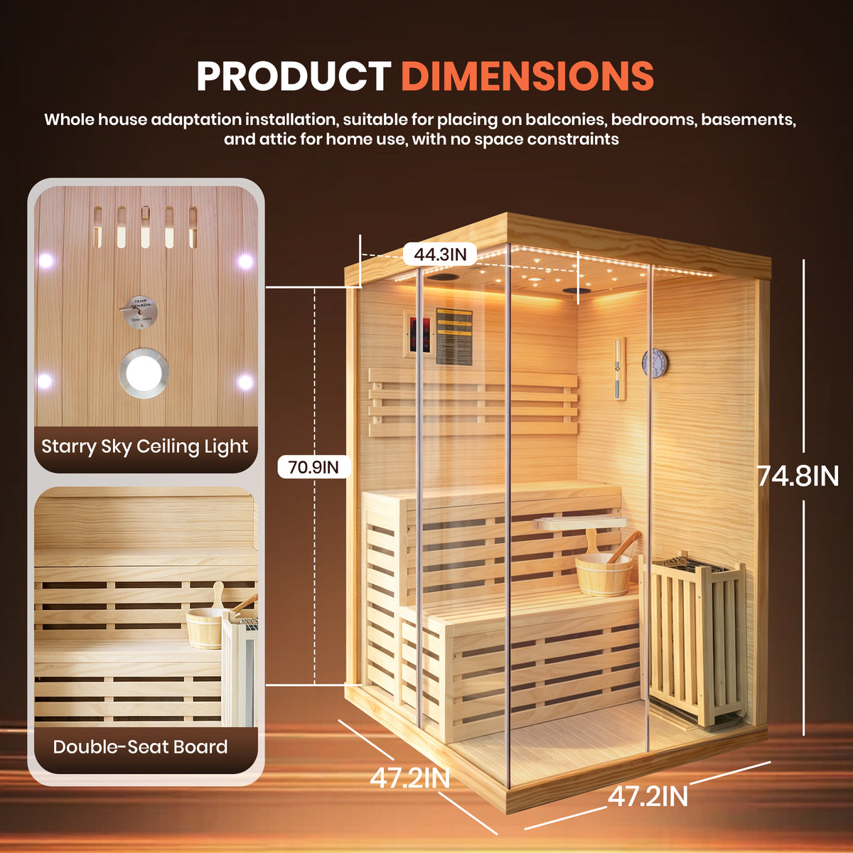 2-Person Luxury Traditional Sauna