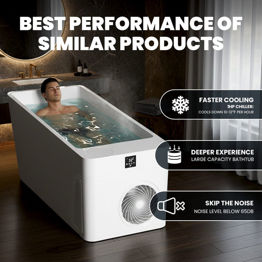 Deeptime Cold Plunge Fiber Core All-in with Integrated Chiller and Heater, 32°F-104°F Precise Control